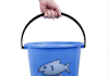 Blue bucket being used for aquarium water change
